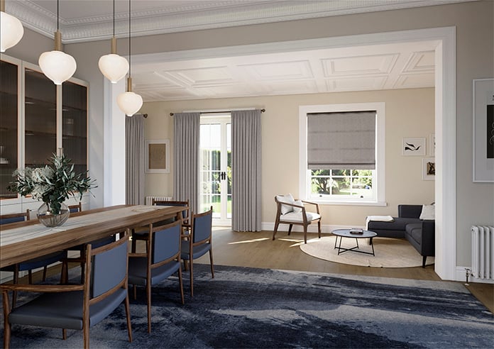 Bellavelle Chevron, Pebble Grey - Roman Blind - Image 6